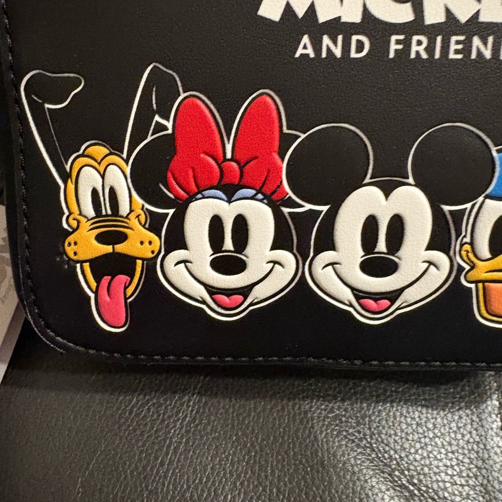 Primark Black Mickey & Friends Crossbody Bag with Multicolor Faces - Picture 2 of 5
